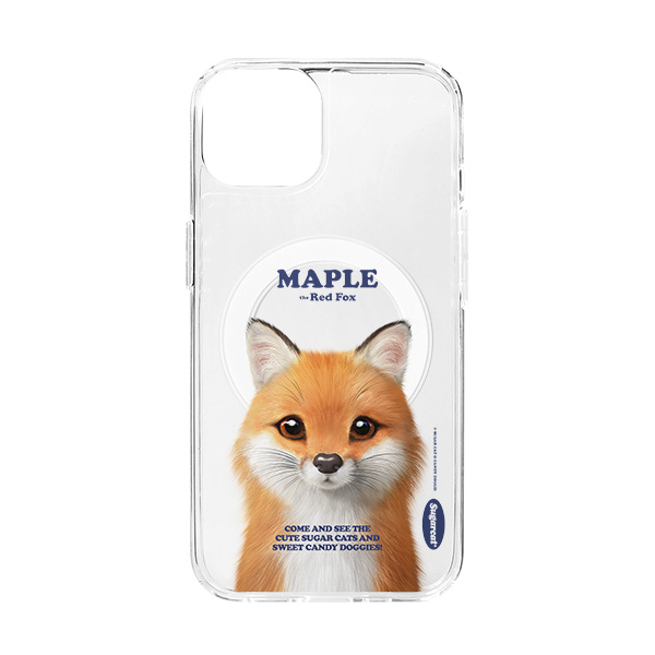 Maple the Red Fox Retro Clear Gelhard Case (for MagSafe)