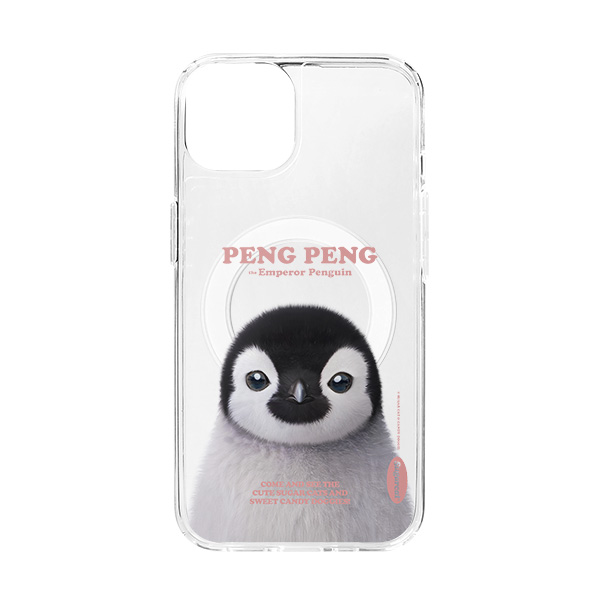 Peng Peng the Baby Penguin Retro Clear Gelhard Case (for MagSafe)