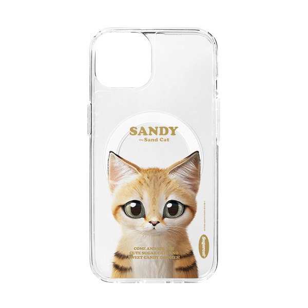 Sandy the Sand cat Retro Clear Gelhard Case (for MagSafe)