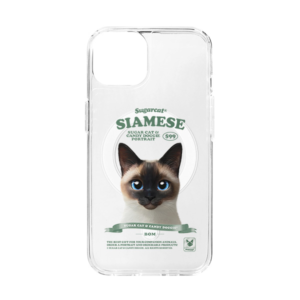 Bom the Siamese New Retro Clear Gelhard Case (for MagSafe)