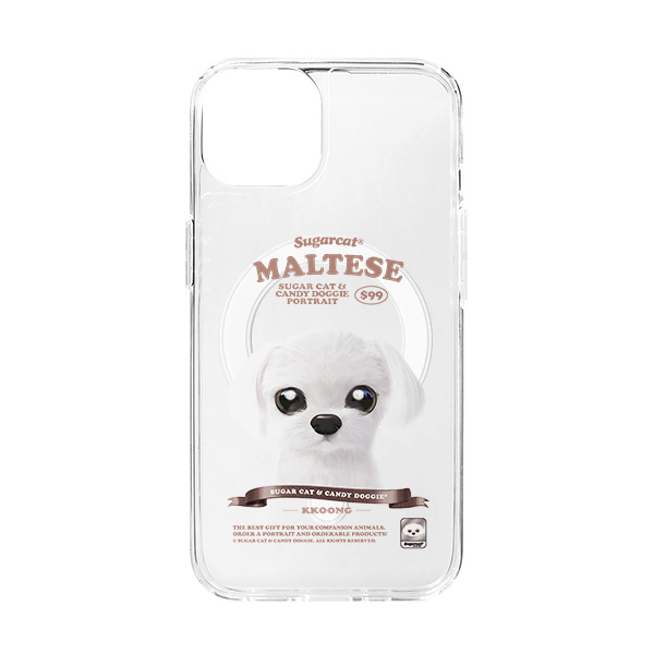 Kkoong the Maltese New Retro Clear Gelhard Case (for MagSafe)