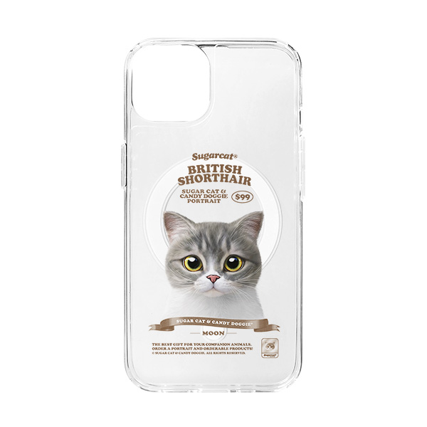 Moon the British Cat New Retro Clear Gelhard Case (for MagSafe)
