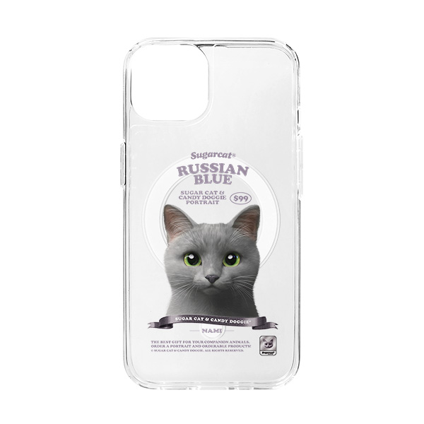 Nami the Russian Blue New Retro Clear Gelhard Case (for MagSafe)