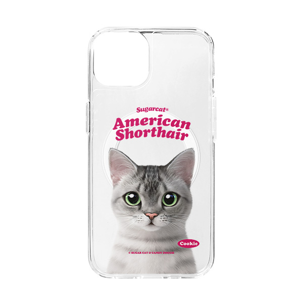 Cookie the American Shorthair Type Clear Gelhard Case (for MagSafe)
