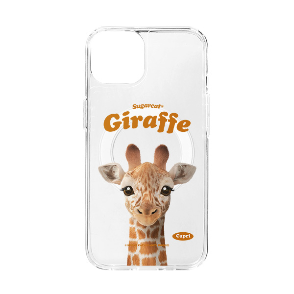 Capri the Giraffe Type Clear Gelhard Case (for MagSafe)
