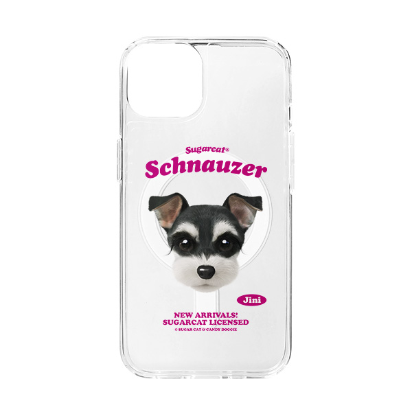 Jini the Schnauzer TypeFace Clear Gelhard Case (for MagSafe)