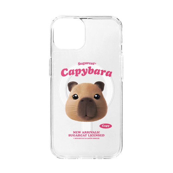 Capybara the Capy TypeFace Clear Gelhard Case (for MagSafe)
