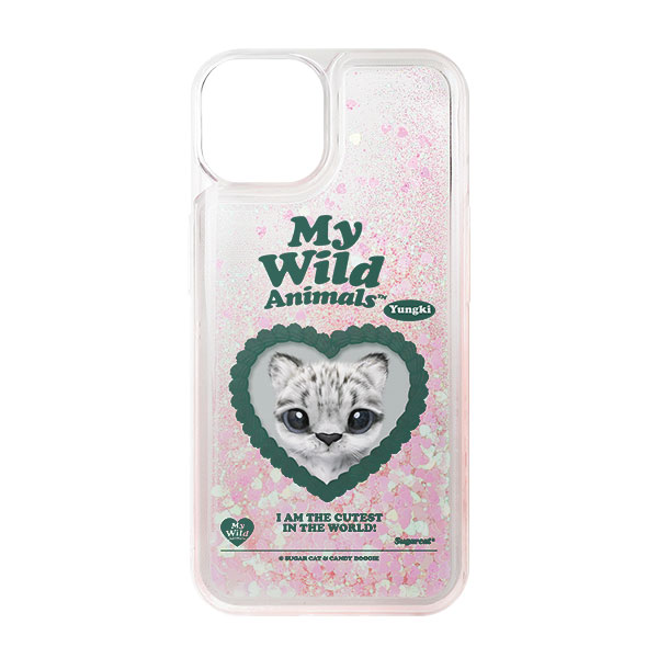 Yungki the Snow Leopard MyHeart Aqua Glitter Case
