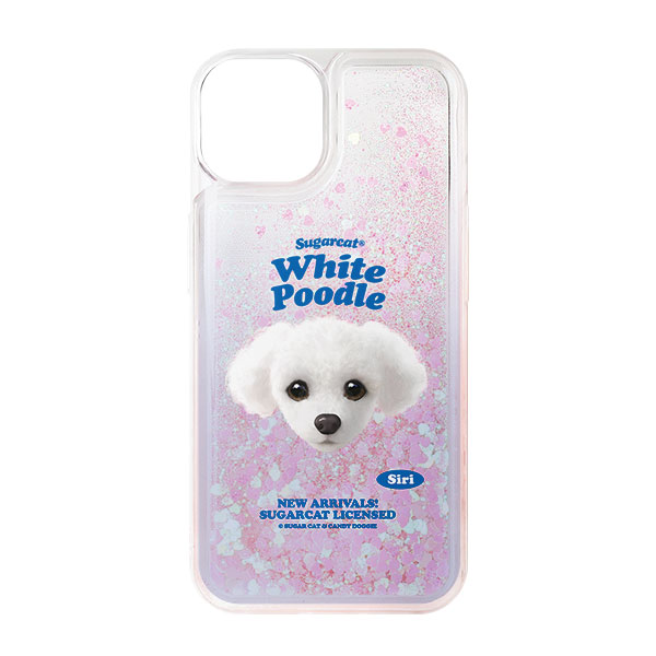 Siri the White Poodle TypeFace Aqua Glitter Case