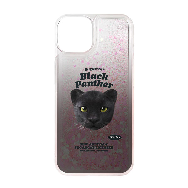 Blacky the Black Panther TypeFace Aqua Glitter Case