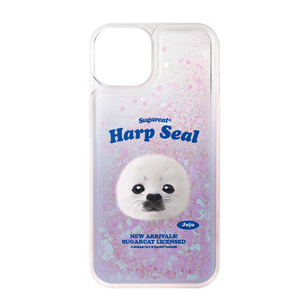 Juju the Harp Seal TypeFace Aqua Glitter Case