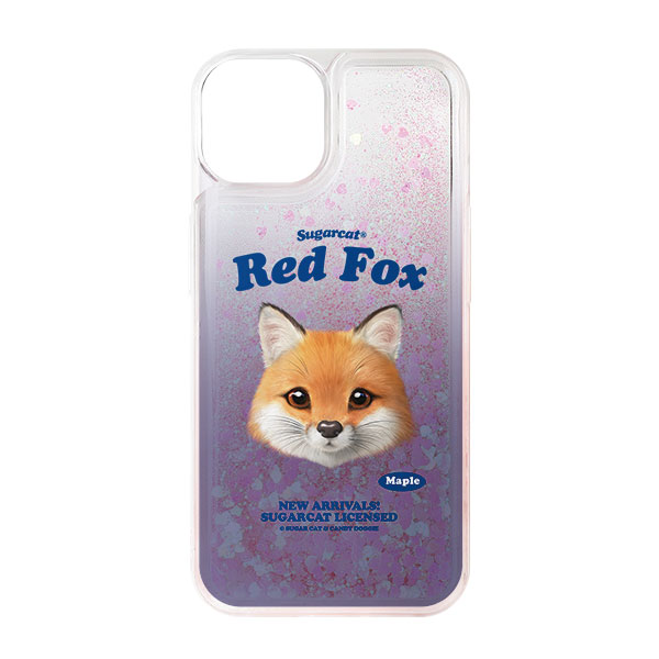 Maple the Red Fox TypeFace Aqua Glitter Case