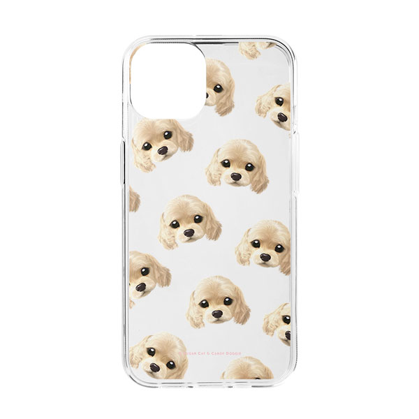 Momo the Cocker Spaniel Face Patterns Clear Jelly Case
