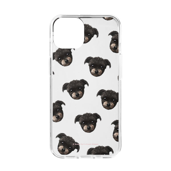 Peach the Schnauzer Face Patterns Clear Jelly Case