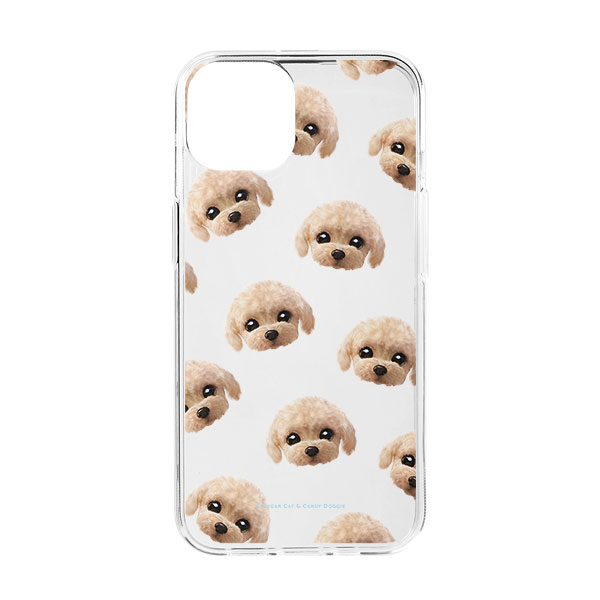 Renata the Poodle Face Patterns Clear Jelly Case