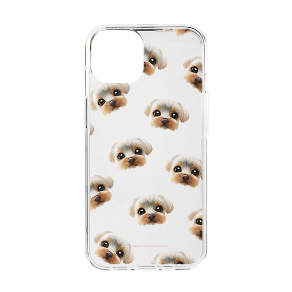 Sarang the Yorkshire Terrier Face Patterns Clear Jelly Case