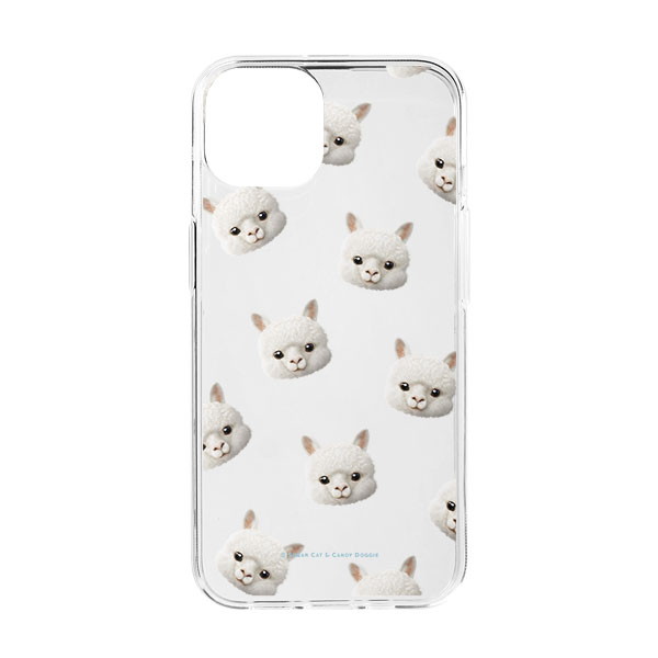 Angsom the Alpaca Face Patterns Clear Jelly Case