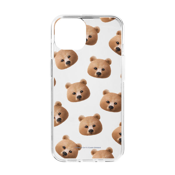 Brownie the Bear Face Patterns Clear Jelly Case
