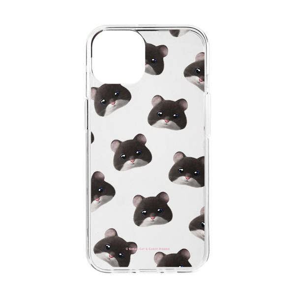 Hamlet the Hamster Face Patterns Clear Jelly/Gelhard Case