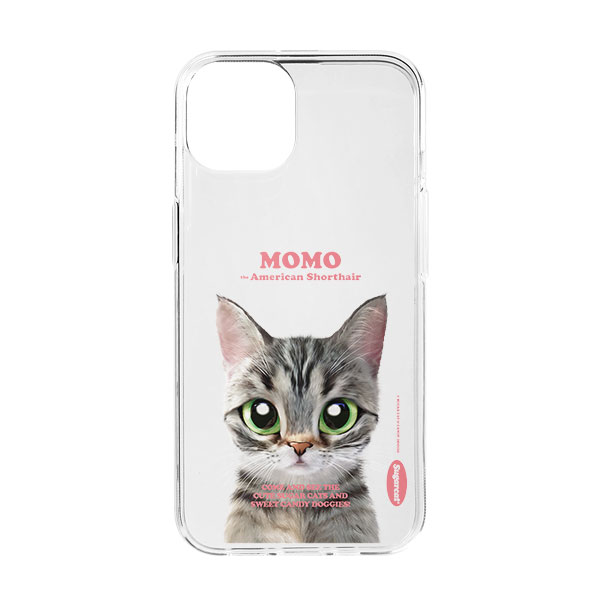 Momo the American shorthair cat Retro Clear Jelly/Gelhard Case