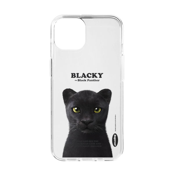 Blacky the Black Panther Retro Clear Jelly/Gelhard Case