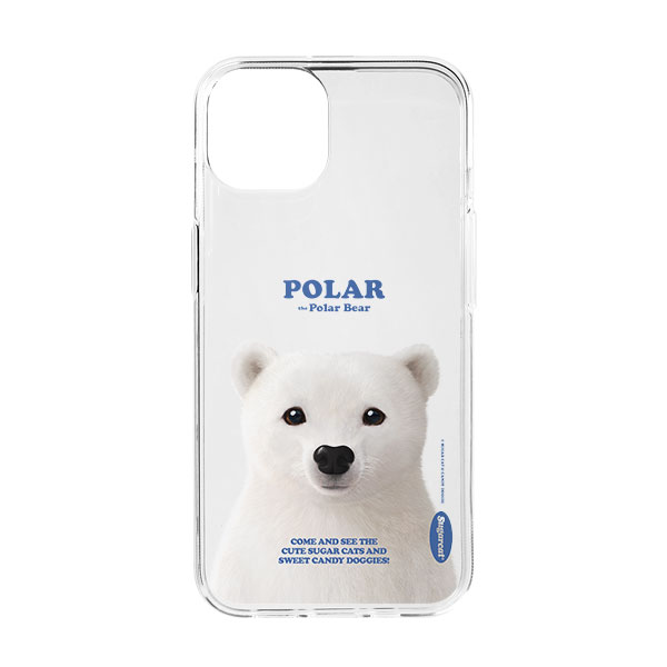 Polar the Polar Bear Retro Clear Jelly/Gelhard Case