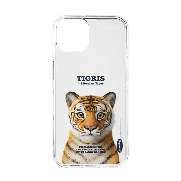 Tigris the Siberian Tiger Retro Clear Jelly/Gelhard Case