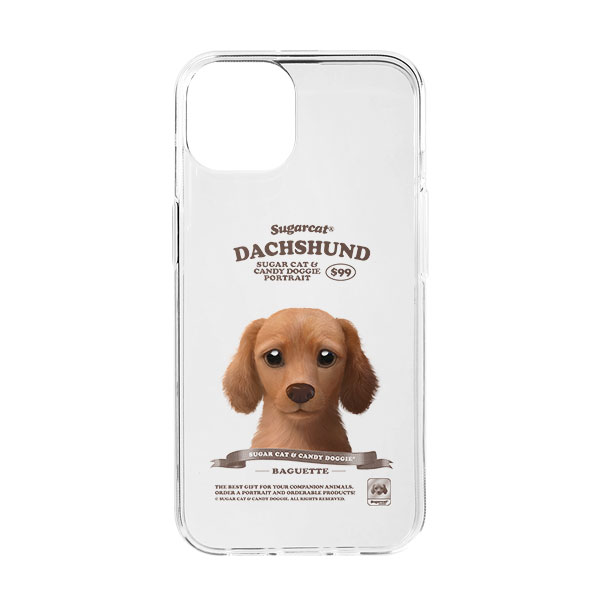 Baguette the Dachshund New Retro Clear Jelly/Gelhard Case