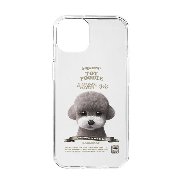 Earlgray the Poodle New Retro Clear Jelly/Gelhard Case