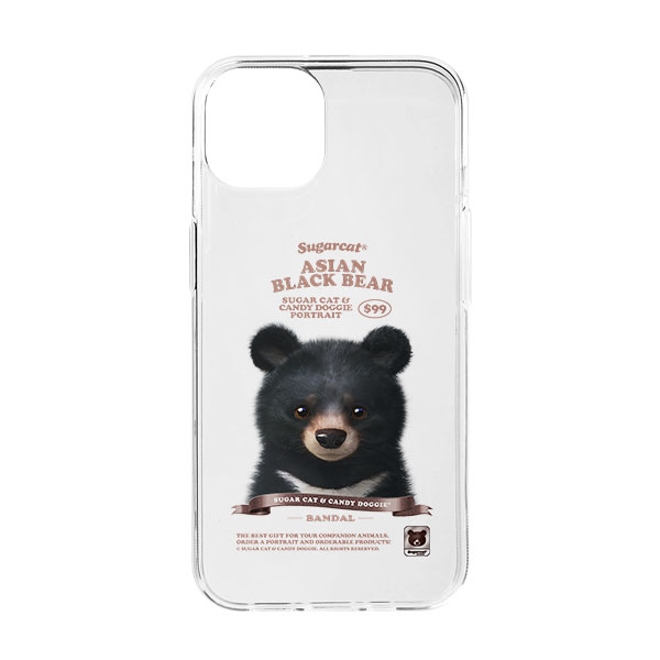 Bandal the Aisan Black Bear New Retro Clear Jelly/Gelhard Case