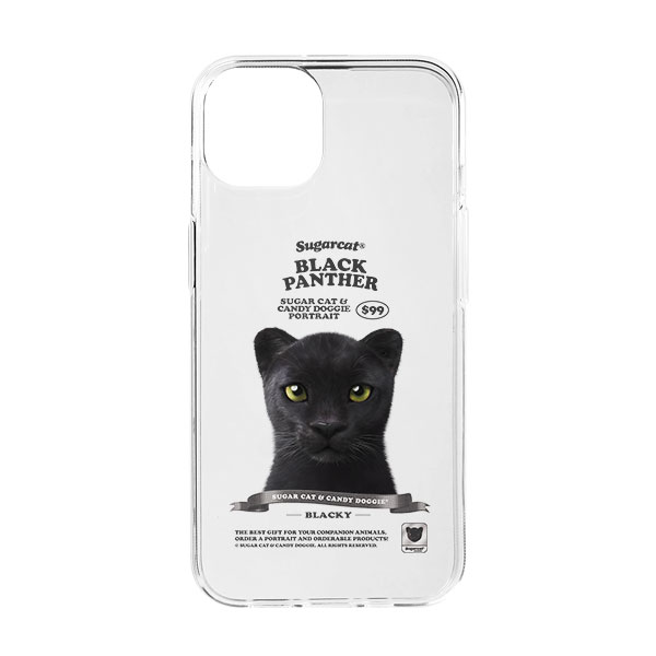 Blacky the Black Panther New Retro Clear Jelly/Gelhard Case