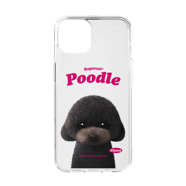 Choco the Black Poodle Type Clear Jelly/Gelhard Case