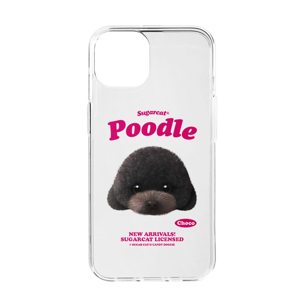 Choco the Black Poodle TypeFace Clear Jelly/Gelhard Case