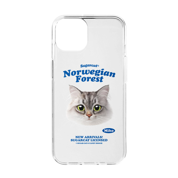 Miho the Norwegian Forest TypeFace Clear Jelly/Gelhard Case