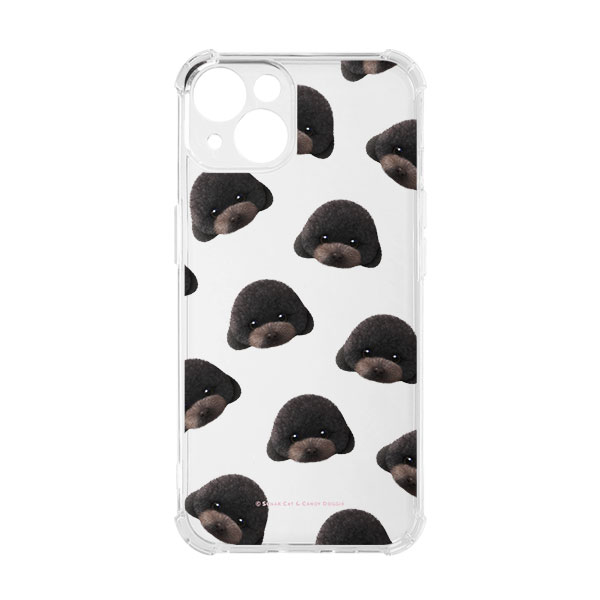 Choco the Black Poodle Face Patterns Shockproof Jelly Case