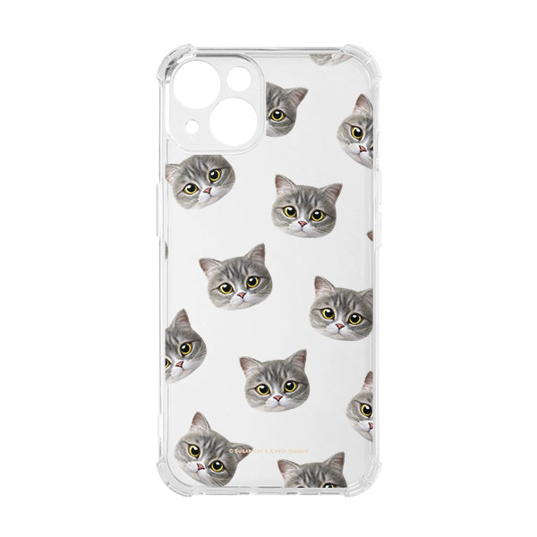 Moon the British Cat Face Patterns Shockproof Jelly Case
