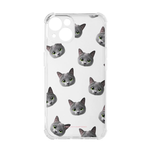 Sarang the Russian Blue Face Patterns Shockproof Jelly/Gelhard Case