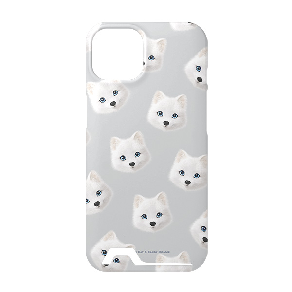 Polly the Arctic Fox Face Patterns Under Card Hard Case