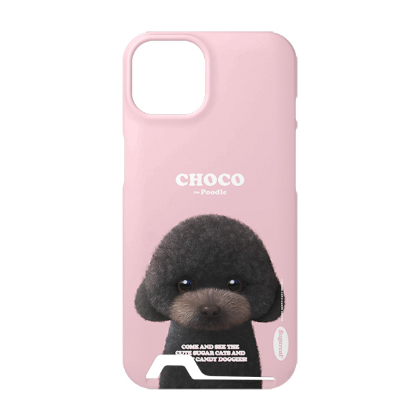 Choco the Black Poodle Retro Under Card Hard Case