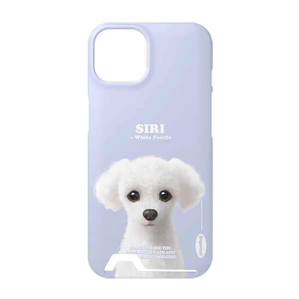 Siri the White Poodle Retro Under Card Hard Case