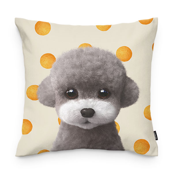Earlgray the Poodle&#039;s Cheese Ball Throw Pillow