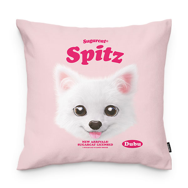 Dubu the Spitz TypeFace Throw Pillow