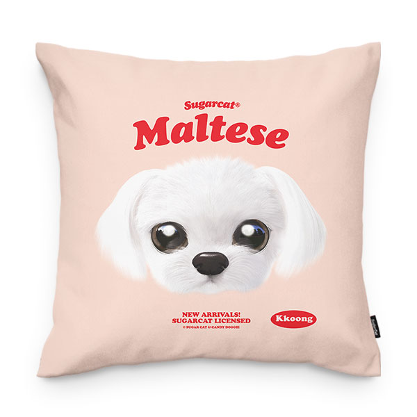 Kkoong the Maltese TypeFace Throw Pillow
