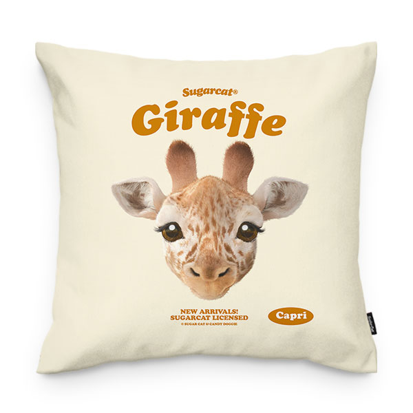 Capri the Giraffe TypeFace Throw Pillow
