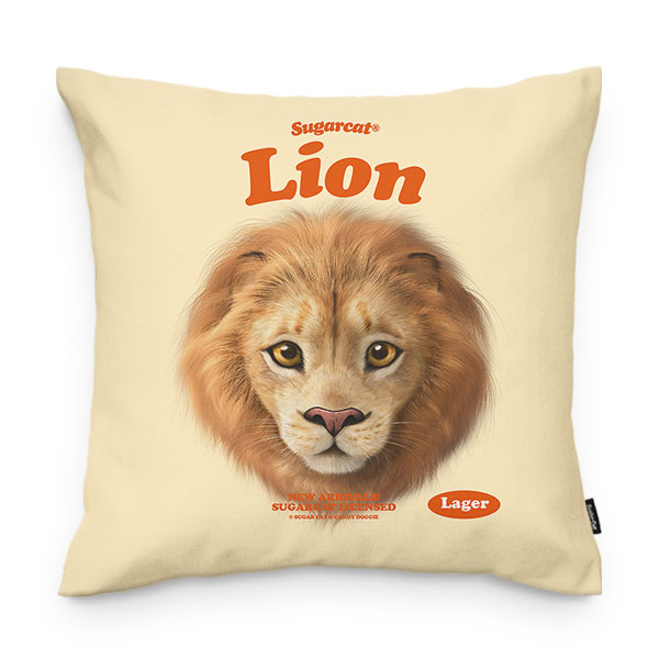 Lager the Lion TypeFace Throw Pillow