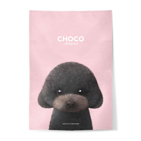 Choco the Black Poodle Fabric Poster