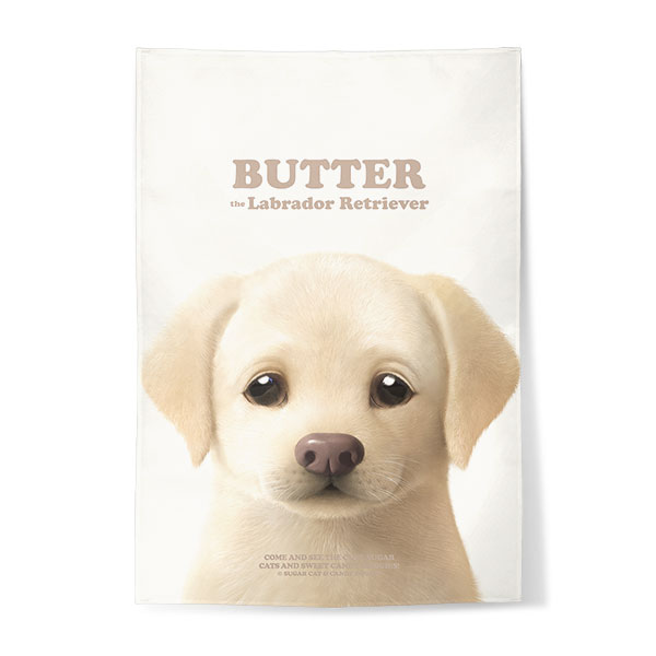 Butter the Labrador Retriever Retro Fabric Poster
