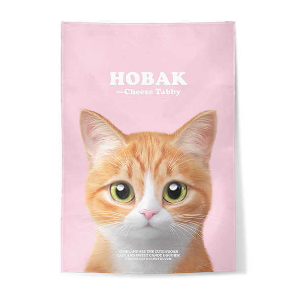 Hobak the Cheese Tabby Retro Fabric Poster