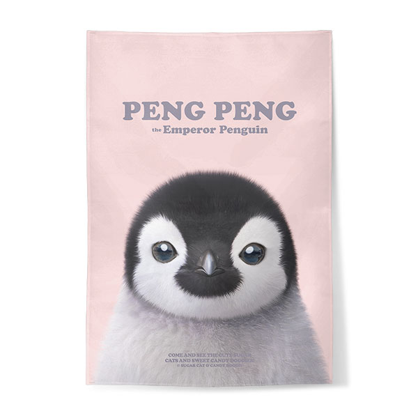 Peng Peng the Baby Penguin Retro Fabric Poster