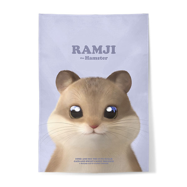 Ramji the Hamster Retro Fabric Poster